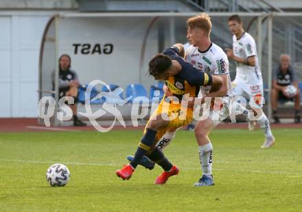 Fussball. Tipico Bundesliga. RZ Pellets WAC gegen Red Bull Salzburg.  Kai Lukas Stratznig, (WAC),  Dominik Szoboszlai  (Salzburg). Wolfsberg, am 17.6.2020.
Foto: Kuess
www.qspictures.net

---
pressefotos, pressefotografie, kuess, qs, qspictures, sport, bild, bilder, bilddatenbank