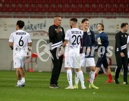 Fussball. 2. Liga. SK Austria Klagenfurt gegen SV Licht-Loidl Lafnitz.  Jubel  Trainer Robert Micheu, Kosmas Gkezos (Klagenfurt). Klagenfurt, am 14.6.2020.
Foto: Kuess
www.qspictures.net
---
pressefotos, pressefotografie, kuess, qs, qspictures, sport, bild, bilder, bilddatenbank