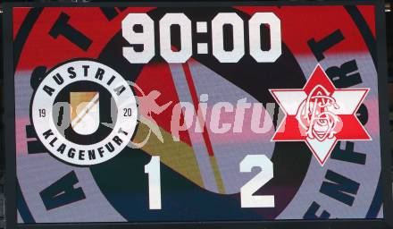 Fussball. 2. Liga. SK Austria Klagenfurt gegen Grazer AK 1902.  Anzeigentafel. Klagenfurt, am 23.6.2020.
Foto: Kuess
www.qspictures.net
---
pressefotos, pressefotografie, kuess, qs, qspictures, sport, bild, bilder, bilddatenbank