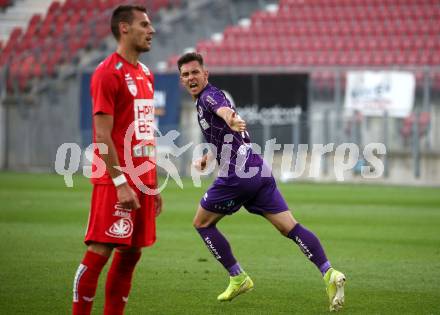 Fussball. 2. Liga. SK Austria Klagenfurt gegen Grazer AK 1902. Torjubel Oliver Markoutz (Klagenfurt). Klagenfurt, am 23.6.2020.
Foto: Kuess
www.qspictures.net
---
pressefotos, pressefotografie, kuess, qs, qspictures, sport, bild, bilder, bilddatenbank