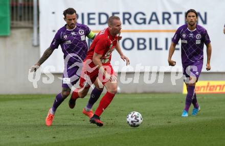 Fussball. 2. Liga. SK Austria Klagenfurt gegen Grazer AK 1902. Philipp Huetter,  (Klagenfurt), Martin Harrer (Graz). Klagenfurt, am 23.6.2020.
Foto: Kuess
www.qspictures.net
---
pressefotos, pressefotografie, kuess, qs, qspictures, sport, bild, bilder, bilddatenbank