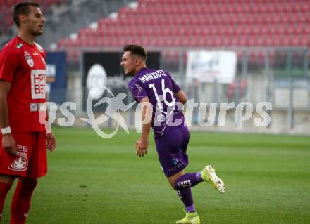 Fussball. 2. Liga. SK Austria Klagenfurt gegen Grazer AK 1902.  Torjubel Oliver Markoutz (Klagenfurt). Klagenfurt, am 23.6.2020.
Foto: Kuess
www.qspictures.net
---
pressefotos, pressefotografie, kuess, qs, qspictures, sport, bild, bilder, bilddatenbank