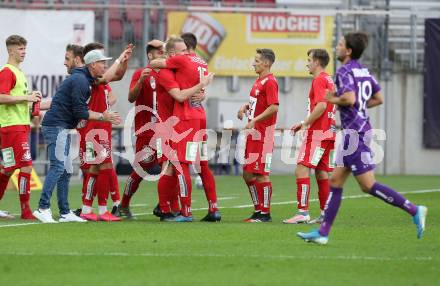 Fussball. 2. Liga. SK Austria Klagenfurt gegen Grazer AK 1902.  Torjubel Martin Harrer, Lukas Graf  (Graz). Klagenfurt, am 23.6.2020.
Foto: Kuess
www.qspictures.net
---
pressefotos, pressefotografie, kuess, qs, qspictures, sport, bild, bilder, bilddatenbank
