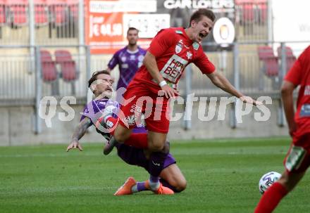 Fussball. 2. Liga. SK Austria Klagenfurt gegen Grazer AK 1902. Philipp Huetter (Klagenfurt), Benjamin Rosenberger (Graz). Klagenfurt, am 23.6.2020.
Foto: Kuess
www.qspictures.net
---
pressefotos, pressefotografie, kuess, qs, qspictures, sport, bild, bilder, bilddatenbank