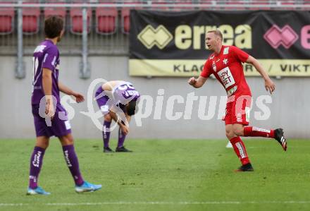 Fussball. 2. Liga. SK Austria Klagenfurt gegen Grazer AK 1902.  Torjubel Martin Harrer,  (Graz). Klagenfurt, am 23.6.2020.
Foto: Kuess
www.qspictures.net
---
pressefotos, pressefotografie, kuess, qs, qspictures, sport, bild, bilder, bilddatenbank