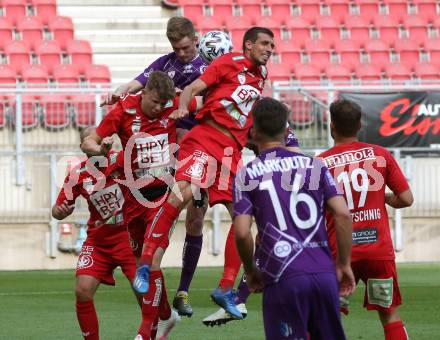 Fussball. 2. Liga. SK Austria Klagenfurt gegen Grazer AK 1902. Scott Fitzgerald Kennedy (Klagenfurt), Alexander Rother (Graz). Klagenfurt, am 23.6.2020.
Foto: Kuess
www.qspictures.net
---
pressefotos, pressefotografie, kuess, qs, qspictures, sport, bild, bilder, bilddatenbank