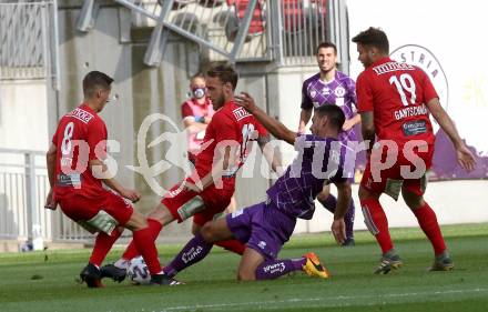 Fussball. 2. Liga. SK Austria Klagenfurt gegen Grazer AK 1902. Darijo Pecirep, 8, 10, 19  (Klagenfurt), Gerald Nutz, Dominik Hackinger, Marco Sebastian Gantschnig (Graz). Klagenfurt, am 23.6.2020.
Foto: Kuess
www.qspictures.net
---
pressefotos, pressefotografie, kuess, qs, qspictures, sport, bild, bilder, bilddatenbank