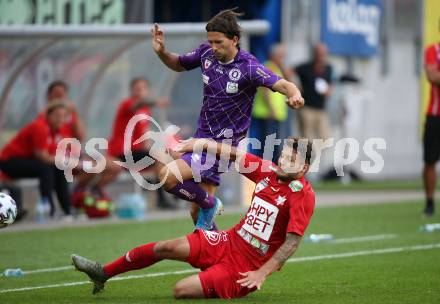 Fussball. 2. Liga. SK Austria Klagenfurt gegen Grazer AK 1902.  Julian von Haacke (Klagenfurt), Marco Sebastian Gantschnig (Graz). Klagenfurt, am 23.6.2020.
Foto: Kuess
www.qspictures.net
---
pressefotos, pressefotografie, kuess, qs, qspictures, sport, bild, bilder, bilddatenbank