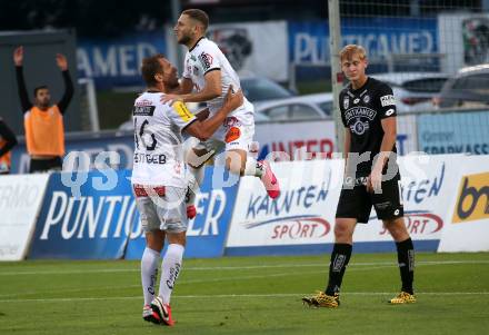 Fussball. Tipico Bundesliga. RZ Pellets WAC gegen SK Sturm Graz.  Torjubel Shon Zalman Weissman, Mario Leitgeb (WAC). Wolfsberg, am 24.6.2020.
Foto: Kuess
www.qspictures.net

---
pressefotos, pressefotografie, kuess, qs, qspictures, sport, bild, bilder, bilddatenbank