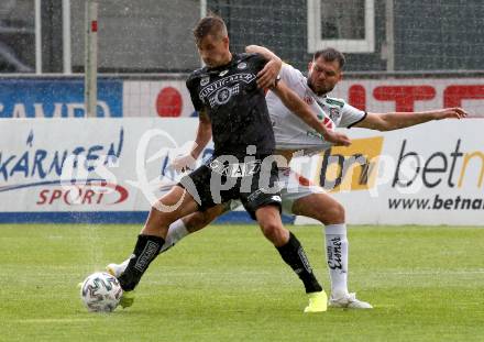 Fussball. Tipico Bundesliga. RZ Pellets WAC gegen SK Sturm Graz. Nemanja Rnic,  (WAC),  Thorsten Roecher (Graz). Wolfsberg, am 24.6.2020.
Foto: Kuess
www.qspictures.net

---
pressefotos, pressefotografie, kuess, qs, qspictures, sport, bild, bilder, bilddatenbank