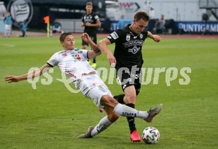 Fussball. Tipico Bundesliga. RZ Pellets WAC gegen SK Sturm Graz.  Stefan Goelles,  (WAC), Vincent Trummer  (Graz). Wolfsberg, am 24.6.2020.
Foto: Kuess
www.qspictures.net

---
pressefotos, pressefotografie, kuess, qs, qspictures, sport, bild, bilder, bilddatenbank