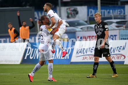 Fussball. Tipico Bundesliga. RZ Pellets WAC gegen SK Sturm Graz.  Torjubel Shon Zalman Weissman, Mario Leitgeb (WAC). Wolfsberg, am 24.6.2020.
Foto: Kuess
www.qspictures.net

---
pressefotos, pressefotografie, kuess, qs, qspictures, sport, bild, bilder, bilddatenbank