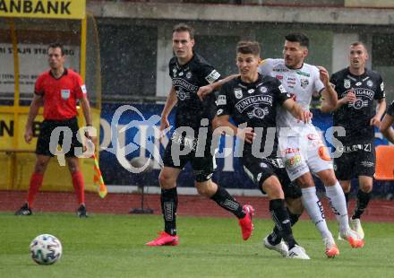 Fussball. Tipico Bundesliga. RZ Pellets WAC gegen SK Sturm Graz. Milos Jojic,  (WAC),  Ivan Ljubic (Graz). Wolfsberg, am 24.6.2020.
Foto: Kuess
www.qspictures.net

---
pressefotos, pressefotografie, kuess, qs, qspictures, sport, bild, bilder, bilddatenbank