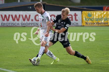 Fussball. Tipico Bundesliga. RZ Pellets WAC gegen SK Sturm Graz.  Marc Andre Schmerboeck, (WAC),  Niklas Geyrhofer  (Graz). Wolfsberg, am 24.6.2020.
Foto: Kuess
www.qspictures.net

---
pressefotos, pressefotografie, kuess, qs, qspictures, sport, bild, bilder, bilddatenbank