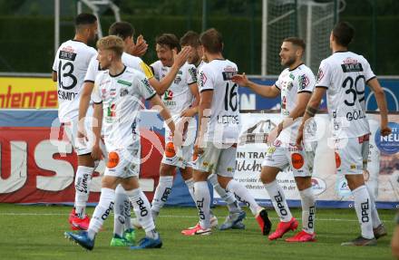 Fussball. Tipico Bundesliga. RZ Pellets WAC gegen SK Sturm Graz. Torjubel  Christopher Wernitznig, Shon Zalman Weissman (WAC). Wolfsberg, am 24.6.2020.
Foto: Kuess
www.qspictures.net

---
pressefotos, pressefotografie, kuess, qs, qspictures, sport, bild, bilder, bilddatenbank