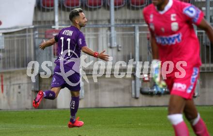 Fussball. 2. Liga. SK Austria Klagenfurt gegen FC Juniors Oberoesterreich.  Torjubel Okan Aaydin (Klagenfurt). Klagenfurt, am 4.7.2020.
Foto: Kuess
www.qspictures.net
---
pressefotos, pressefotografie, kuess, qs, qspictures, sport, bild, bilder, bilddatenbank
