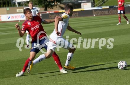 Fussball. Tipico Bundesliga. RZ Pellets WAC gegen SK Rapid Wien. Michael Novak,  (WAC),  Stefan Schwab (Rapid). Wolfsberg, am 5.7.2020.
Foto: Kuess
www.qspictures.net

---
pressefotos, pressefotografie, kuess, qs, qspictures, sport, bild, bilder, bilddatenbank