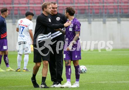 Fussball. 2. Liga. SK Austria Klagenfurt gegen Floridsdorfer AC Wien.  Co-Trainer, Trainer Robert Micheu, Philipp Huetter (Klagenfurt). Klagenfurt, am 18.7.2020.
Foto: Kuess
www.qspictures.net
---
pressefotos, pressefotografie, kuess, qs, qspictures, sport, bild, bilder, bilddatenbank