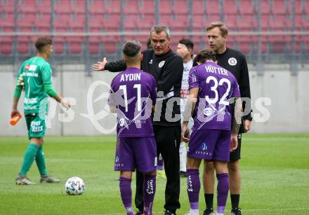 Fussball. 2. Liga. SK Austria Klagenfurt gegen Floridsdorfer AC Wien.  Jubel Trainer Robert Micheu, Co-trainer Martin Lassnig, Okan Aydin, Philipp Huetter (Klagenfurt). Klagenfurt, am 18.7.2020.
Foto: Kuess
www.qspictures.net
---
pressefotos, pressefotografie, kuess, qs, qspictures, sport, bild, bilder, bilddatenbank