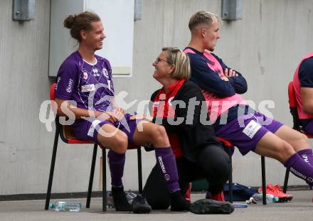 Fussball. 2. Liga. SK Austria Klagenfurt gegen Floridsdorfer AC Wien.  Patrick Greil, Christiane Loining (Klagenfurt). Klagenfurt, am 18.7.2020.
Foto: Kuess
www.qspictures.net
---
pressefotos, pressefotografie, kuess, qs, qspictures, sport, bild, bilder, bilddatenbank