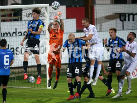 Fussball. 2. Liga. Amstetten gegen SK Austria Klagenfurt. Matthias Wurm, Dennis Verwuester, David Peham (Amstetten), Markus Rusek (Klagenfurt). Amstetten, am 24.7.2020.
Foto: Kuess
www.qspictures.net
---
pressefotos, pressefotografie, kuess, qs, qspictures, sport, bild, bilder, bilddatenbank