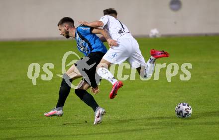 Fussball. 2. Liga. Amstetten gegen SK Austria Klagenfurt.  Marcel Canadi (Amstetten), Okan Aydin, (Klagenfurt). Amstetten, am 24.7.2020.
Foto: Kuess
www.qspictures.net
---
pressefotos, pressefotografie, kuess, qs, qspictures, sport, bild, bilder, bilddatenbank