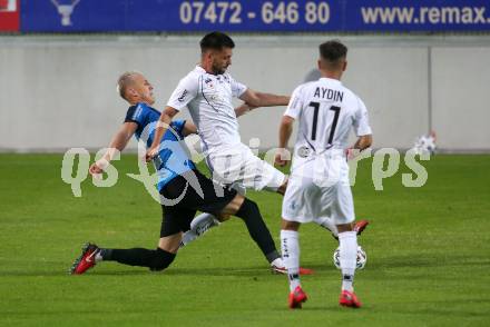 Fussball. 2. Liga. Amstetten gegen SK Austria Klagenfurt.  Philipp Offenthaler (Amstetten), Darijo Pecirep, Okan Aydin, (Klagenfurt). Amstetten, am 24.7.2020.
Foto: Kuess
www.qspictures.net
---
pressefotos, pressefotografie, kuess, qs, qspictures, sport, bild, bilder, bilddatenbank