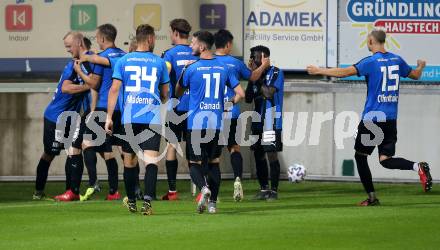 Fussball. 2. Liga. Amstetten gegen SK Austria Klagenfurt. Torjubel (Amstetten). Amstetten, am 24.7.2020.
Foto: Kuess
www.qspictures.net
---
pressefotos, pressefotografie, kuess, qs, qspictures, sport, bild, bilder, bilddatenbank