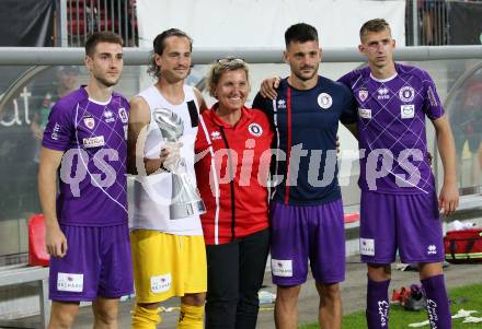 Fussball. 2. Liga. SK Austria Klagenfurt gegen Wacker Innsbruck.  Petar Zubak, Zan Pelko, Christiane Loinig, Darijo Pecirep, Ivan Saravanja  (Klagenfurt). Klagenfurt, am 31.7.2020.
Foto: Kuess
www.qspictures.net
---
pressefotos, pressefotografie, kuess, qs, qspictures, sport, bild, bilder, bilddatenbank