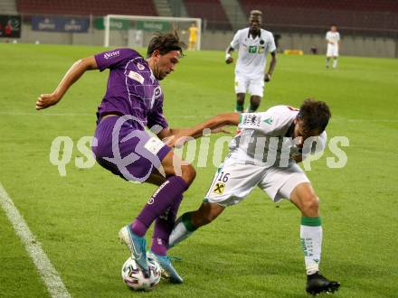 Fussball. 2. Liga. SK Austria Klagenfurt gegen Wacker Innsbruck.  Julian von Haacke, (Klagenfurt),  	Alexander Joppich (Innsbruck). Klagenfurt, am 31.7.2020.
Foto: Kuess
www.qspictures.net
---
pressefotos, pressefotografie, kuess, qs, qspictures, sport, bild, bilder, bilddatenbank