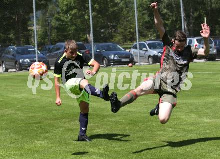Fussball. 2. Klasse B. Kleinkirchheim gegen Draschitz. Thomas Alexander Dabernig (Kleinkirchheim),  Christof Martins (Draschitz). Kleinkirchheim, 1.8.2020.
Foto: Kuess
---
pressefotos, pressefotografie, kuess, qs, qspictures, sport, bild, bilder, bilddatenbank