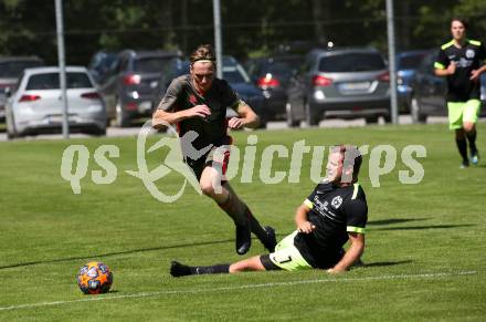 Fussball. 2. Klasse B. Kleinkirchheim gegen Draschitz. Max Unterwandling (Kleinkirchheim),   Florian Kaiser (Draschitz). Kleinkirchheim, 1.8.2020.
Foto: Kuess
---
pressefotos, pressefotografie, kuess, qs, qspictures, sport, bild, bilder, bilddatenbank