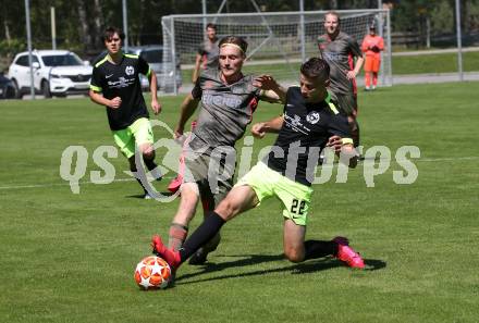 Fussball. 2. Klasse B. Kleinkirchheim gegen Draschitz. Max Unterwandling (Kleinkirchheim),  Daniel Brenndoerfer (Draschitz). Kleinkirchheim, 1.8.2020.
Foto: Kuess
---
pressefotos, pressefotografie, kuess, qs, qspictures, sport, bild, bilder, bilddatenbank