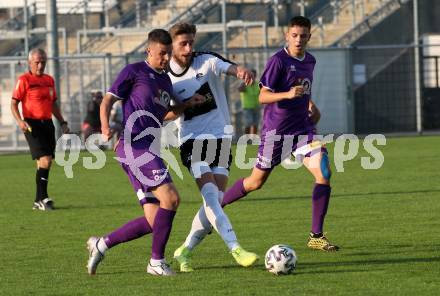 Fussball. Unterliga Ost. Austria Klagenfurt Amateure gegen ASK Klagenfurt. Ambrozije Soldo,  (Austria Klagenfurt Amat.), Kristjan Draksler  (ASK Klagenfurt). Klagenfurt, 9.8.2020.
Foto: Kuess
---
pressefotos, pressefotografie, kuess, qs, qspictures, sport, bild, bilder, bilddatenbank
