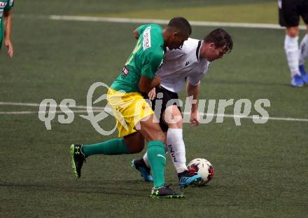 Fussball Regionalliga. Spittal gegen Voecklamarkt. Michael Fellner (Spittal),  Yannick Johnson (Voecklamarkt). Spittal, 14.8.2020.
Foto: Kuess
---
pressefotos, pressefotografie, kuess, qs, qspictures, sport, bild, bilder, bilddatenbank