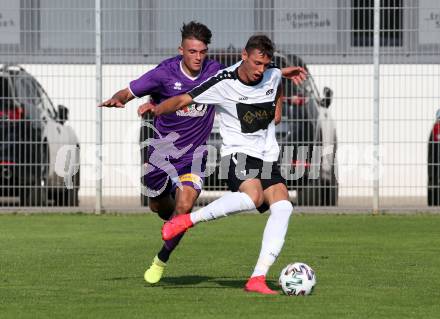 Fussball. Unterliga Ost. Austria Klagenfurt Amateure gegen ASK Klagenfurt. Alexander Killar,  (Austria Klagenfurt Amat.), Niko Maric  (ASK Klagenfurt). Klagenfurt, 9.8.2020.
Foto: Kuess
---
pressefotos, pressefotografie, kuess, qs, qspictures, sport, bild, bilder, bilddatenbank