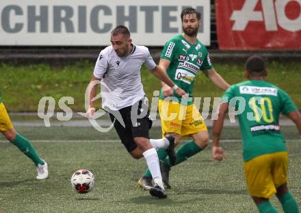 Fussball Regionalliga. Spittal gegen Voecklamarkt. Erwin Tiganj (Spittal),  Christian Brandl (Voecklamarkt). Spittal, 14.8.2020.
Foto: Kuess
---
pressefotos, pressefotografie, kuess, qs, qspictures, sport, bild, bilder, bilddatenbank