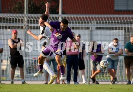 Fussball. Unterliga Ost. Austria Klagenfurt Amateure gegen ASK Klagenfurt. Enis Pajalic, (Austria Klagenfurt Amat.),  Philipp Matthias Gaggl  (ASK Klagenfurt). Klagenfurt, 9.8.2020.
Foto: Kuess
---
pressefotos, pressefotografie, kuess, qs, qspictures, sport, bild, bilder, bilddatenbank