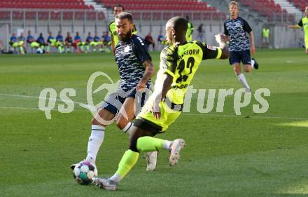 Fussball Testspiel. SK Austria Klagenfurt gegen SC Paderborn 07.  Kosmas Gkezos, (Klagenfurt), Christopher Antwi-Adjei  (Paderborn). Klagenfurt, am 19.8.2020.
Foto: Kuess
www.qspictures.net
---
pressefotos, pressefotografie, kuess, qs, qspictures, sport, bild, bilder, bilddatenbank