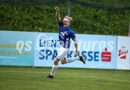 Fussball. Unterliga West. Matrei gegen Lienz. Torjubel  Mario Anton Berger, (Matrei). Matrei, 15.8.2020.
Foto: Kuess
---
pressefotos, pressefotografie, kuess, qs, qspictures, sport, bild, bilder, bilddatenbank