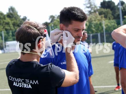 Fussball. 2. Liga. SK Austria Klagenfurt. Training.  Haselsberger Kevin, Darijo Pecirep. Klagenfurt, am 17.8.2020.
Foto: Kuess
www.qspictures.net
---
pressefotos, pressefotografie, kuess, qs, qspictures, sport, bild, bilder, bilddatenbank