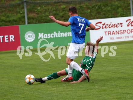 Fussball. Unterliga West. Matrei gegen Lienz. Julian Egger (Matrei),  Florian Unterweger (Lienz). Matrei, 15.8.2020.
Foto: Kuess
---
pressefotos, pressefotografie, kuess, qs, qspictures, sport, bild, bilder, bilddatenbank