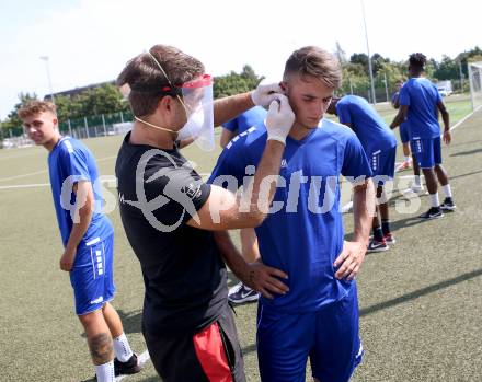 Fussball. 2. Liga. SK Austria Klagenfurt.  Training.  Haselsberger Kevin, Alexander Killar. Klagenfurt, am 17.8.2020.
Foto: Kuess
www.qspictures.net
---
pressefotos, pressefotografie, kuess, qs, qspictures, sport, bild, bilder, bilddatenbank