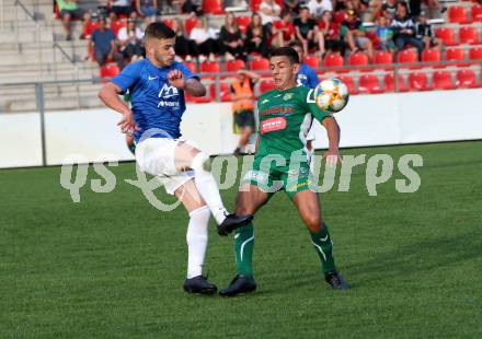 Fussball. Unterliga West. Matrei gegen Lienz.  Moritz Mair (Matrei), Vasile-Laurentiu Nemes (Lienz). Matrei, 15.8.2020.
Foto: Kuess
---
pressefotos, pressefotografie, kuess, qs, qspictures, sport, bild, bilder, bilddatenbank