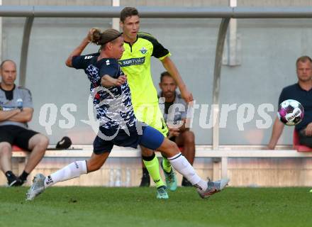 Fussball Testspiel. SK Austria Klagenfurt gegen SC Paderborn 07.  Patrick Greil,  (Klagenfurt), Maximilian Thalhammer (Paderborn). Klagenfurt, am 19.8.2020.
Foto: Kuess
www.qspictures.net
---
pressefotos, pressefotografie, kuess, qs, qspictures, sport, bild, bilder, bilddatenbank
