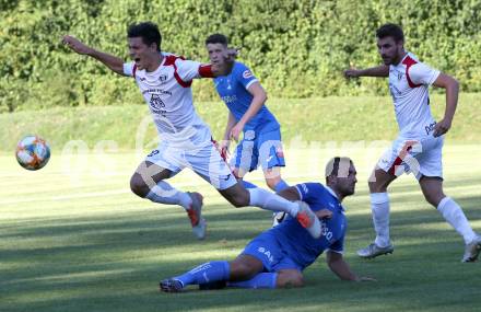 Fussball. Kaerntner Liga. Atus Ferlach gegen SAK. Lukas Jaklitsch, Jakob Orgonyi  (Ferlach), Murat Veliu (SAK). Ferlach, 22.8.2020.
Foto: Kuess
---
pressefotos, pressefotografie, kuess, qs, qspictures, sport, bild, bilder, bilddatenbank