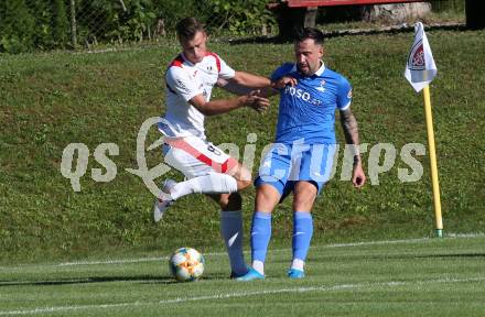 Fussball. Kaerntner Liga. Atus Ferlach gegen SAK. Erwin Bajric  (Ferlach),  Alen Muharemovic (SAK). Ferlach, 22.8.2020.
Foto: Kuess
---
pressefotos, pressefotografie, kuess, qs, qspictures, sport, bild, bilder, bilddatenbank