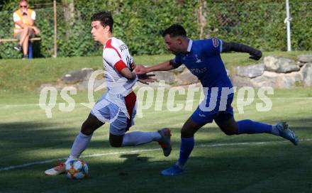 Fussball. Kaerntner Liga. Atus Ferlach gegen SAK. Lukas Jaklitsch (Ferlach), Alen Muharemovic (SAK). Ferlach, 22.8.2020.
Foto: Kuess
---
pressefotos, pressefotografie, kuess, qs, qspictures, sport, bild, bilder, bilddatenbank