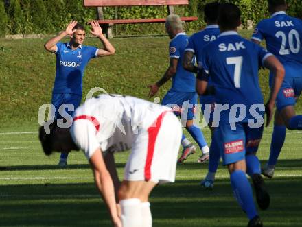 Fussball. Kaerntner Liga. Atus Ferlach gegen SAK.  Torjubel Daniel Camber  (SAK). Ferlach, 22.8.2020.
Foto: Kuess
---
pressefotos, pressefotografie, kuess, qs, qspictures, sport, bild, bilder, bilddatenbank