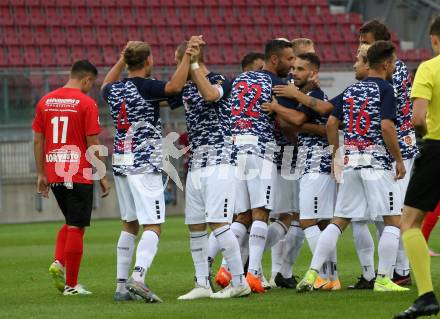 Fussball OEFB Cup. SK Austria KLagenfurt gegen Stadl-Paura. Torjubel Okan Aydin, Christopher Cvetko, Maximiliano Moreira, Patrick Greil, Markus Rusek, Oliver Markoutzm Torsten Mahrer, Markus Pink (Klagenfurt). KLagenfurt, am 28.8.2020.
Foto: Kuess
---
pressefotos, pressefotografie, kuess, qs, qspictures, sport, bild, bilder, bilddatenbank